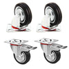 4 Castor Wheels + Screws 75mm 200KG Rubber Trolley Furniture Caster Garage Table