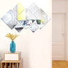 3D Mirror Tiles Mosaic Wall Sticker Self Adhesive Bedroom Art Decal Home Room