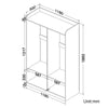 Modern Wardrobe 2 Door Storage Cabinet with Hanging Rail Matte Bedroom Furniture