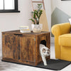 Cat Litter Box Enclosure Furniture Wooden Kitty Hidden Washroom Toilet Dual Door