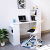 White Computer Desk With Shelves Laptop Study Pc Table Home Office Corner Desk