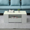 Modern Coffee Table 2-Drawer Side Table High Gloss Living Room Furniture White
