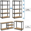 5-Tier Storage Shelves Standing Racking Shelving Units, for Shed/Office/Workshop