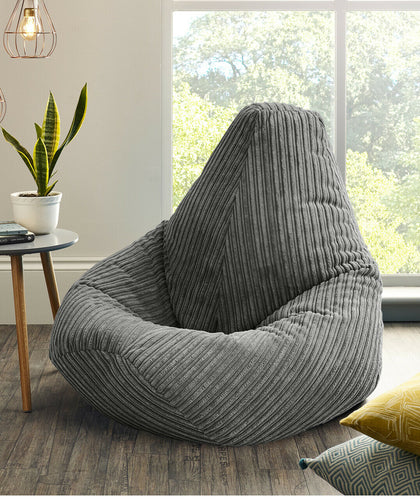 Jumbo Cord Beanbag Chair XL Large Bean Bag in Plush Jumbo Cord beanbags Highback