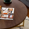 Round Coffee Table (Walnut Veneer/Gold,80 diax47.5(H) cm)-CFT50WN/G