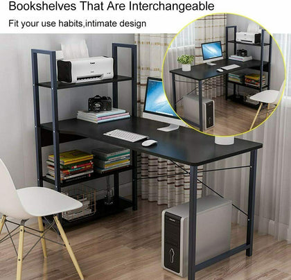 Corner Computer Desk H-shaped PC Table Workstation Home Office Study Furniture