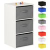 White 3 Cube Kids Bedroom/Playroom Shelving Unit & Fabric Storage Boxes