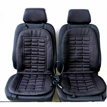 2 Piece Cotton Car Seat Heated Cushion Protector Cover Adjustable Temperature UK