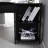 Mondeer Black Corner Table L-shaped Computer Desk Workstation Office Study