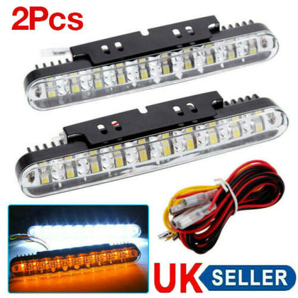 2x LED Strip Turn Signal Indicator DRL Daytime Running Light Sequential For Car