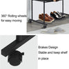 Deluxe Double-Rail Clothes Garment Hanging Drying Rack w/ 2 Tier Shoe Shelves