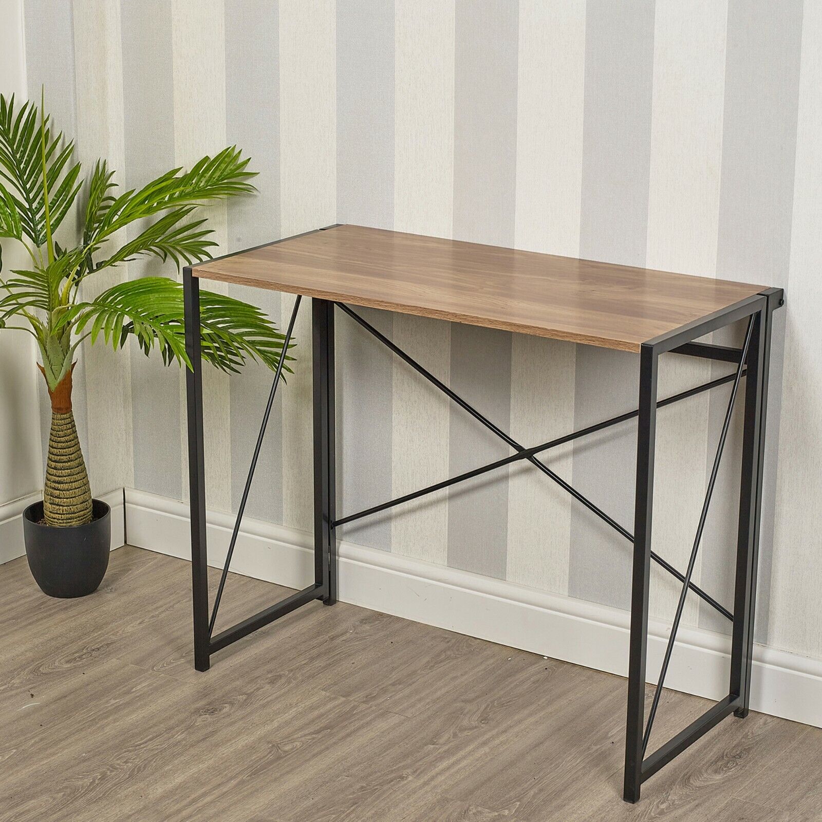 Rectangle Table Work Rectangle Wooden Folding Table Steel Legs Computer Work Office Desk Be ...
