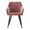 2 × Modern Velvet Accent Dining Chairs Pink Padded Seat Kitchen Lounge Armchairs