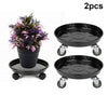2X Round Rolling Garden Plant Flower Pot Moving Wheel Trolley Plate Resin Stand