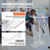 Acrylic Podium 47" Podium Stand Table Reading Surface w/ Storage Shelf
