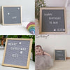 Convenient Felt Letter Black Memo Board 25X25cm Oak Frame black/White Characters