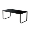 Glass Coffee Table with Metal Frame Side End Table Modern Living Room Furniture