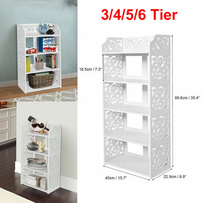 4/5 Tiers UK Shoe Rack Storage Shelf Display Stand Organiser Unit Cabinet White