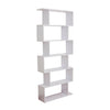 S-Shape Bookshelf White Wooden Office Divider Display Shelves Storage Furniture