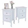 Pair of White Bedroom Bedside Table Unit Cabinet Nightstand with 2 Drawers