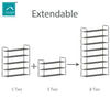 KNIGHT 3 / 5 /7 Tier Heavy Duty Metal Shoe Rack,Quick Assembly No Tools Required