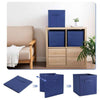 6X Folding Blue Canvas Storage Box Collapsible Fabric Cube Drawer Space-Saving