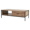 Rectangle Coffee Table with Storage Drawer Shelf Living Room Furniture 120x60cm