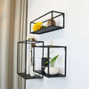 Set Of 3 Metal Floating Cube Shelves Wall Hanging Storage Display Deco Shelving