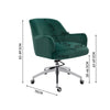 Emerald Green Velvet Swivel Office Chair Lifting Armchair Padded Seat Task Chair