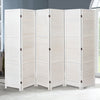 WOODEN SLAT ROOM DIVIDER HOME PRIVACY SCREEN PARTITION WHITE GREY 3/4/6 PANELS