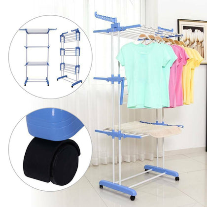 Extra Foldable Large Clothes Airer 3 Tier Indoor Outdoor Laundry Dryer Rack Line