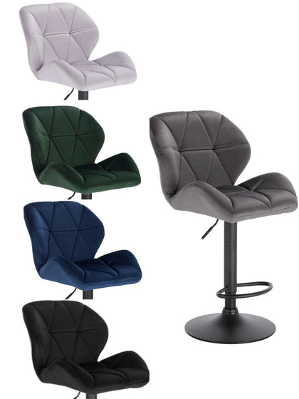 2x Breakfast Bar Stools Bar Chairs for Kitchen Bar Stools with Velvet Swivel Gas