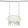 Hanging Macrame Hammock Chair Cotton Woven Rope Swing Chair Seat Beige Ace