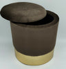 Round Ottoman Storage Pouffe Stool Soft Velvet Footstool Dressing Vanity Chair