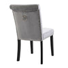 2x Velvet Dining Chair with Knocker/Ring Back Dining Room Kitchen Chairs Grey