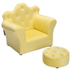 Velvet Kids Sofa Armchair with Free Stool Game Reading Play Children Chair Seat