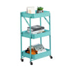 3 Tier Slim Kitchen Storage Trolley Cart Rack Tray Shelf Rolling Wheel W/ Handle