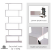 WOODEN BOOKCASE BOOKSHELF S SHAPE 6 TIER SHELVES FREE SHELVING MULTIFUNCTIONAL