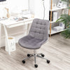 Velvet Office Chair Swivel Computer Desk Chair Armless Lift Chrome Legs Study