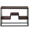 Rustic Wood Console Table With Storage Shelf Bookcase Industrial Style Furniture