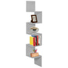 5 Tier Floating Corner Shelf Wall Unit Bookcase Book Storage Home Display Stand