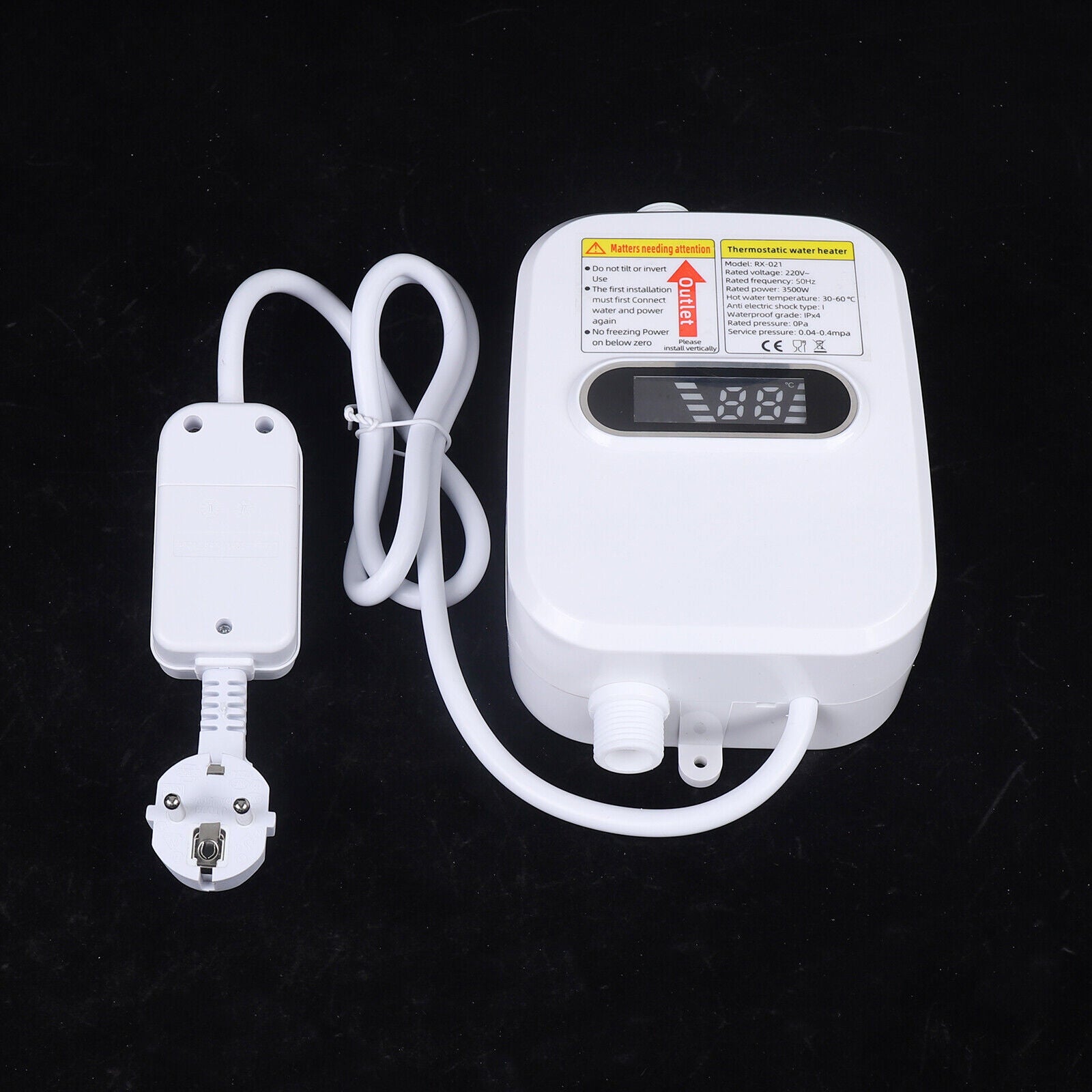 Mini Klein-Durchlauferhitzer Elektro Warmwasser mit Duschkopf Auslaufs –  Quildinc