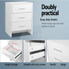 3 Drawers Bedside Table Nightstand Cabinet Bedroom Storage Home White