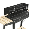 Rectangular BBQ Barbecue Steel Charcoal Grill Outdoor Patio Garden Wheels