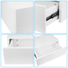 Bedside Table Floating Nightstand Wall-Mounted Shelf with Drawer White Wooden