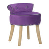 Velvet/PU Dressing Table Chair Small Guest Reception Stool Button Padded Seat