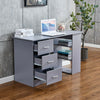Grey 3 Drawers Computer Table Study Desk PC Laptop Table Workstation Office/Home