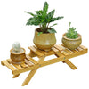 2Pack Bamboo Plant Pot Stand Holder Flower Display Shelf Garden Patio In/Outdoor