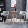 2 PCs Upholstered Fabric Bucket Seat Bar Stools w/ Wood Legs Beige