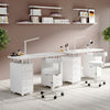 Wooden Manicure Table Beauty Salon Nail Station Technician Storage Drawers Desk